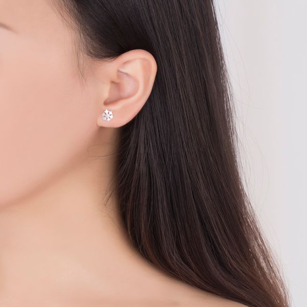 

Direct sales of simple silver plated snow earrings in Europe and America