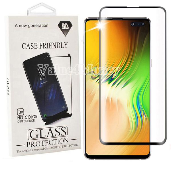 

for samsung note 10 plus 5d case friendly fingerprint unclock tempered glass curve edge screen protector for galaxy s10 s9 s8 with package