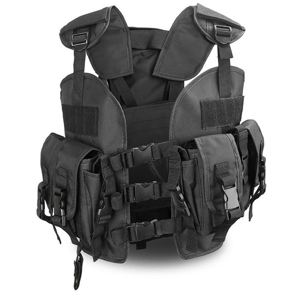 

outdoor huntting vest camouflage seal vest for men hunting game outdoor sport with water bag, Camo;black