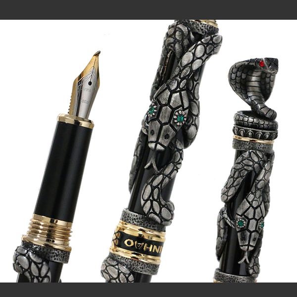 

novelty all metal snake fountain pen calligraphy ink pen office supplies special gift