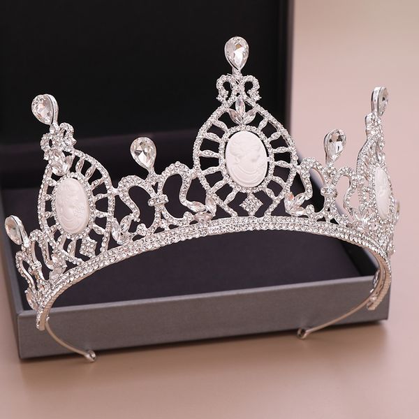 

forseven silver crystal tiaras and crowns rhinestone bridal diadem headpiece hair jewelry pageant wedding hair accessories jl, Golden;white