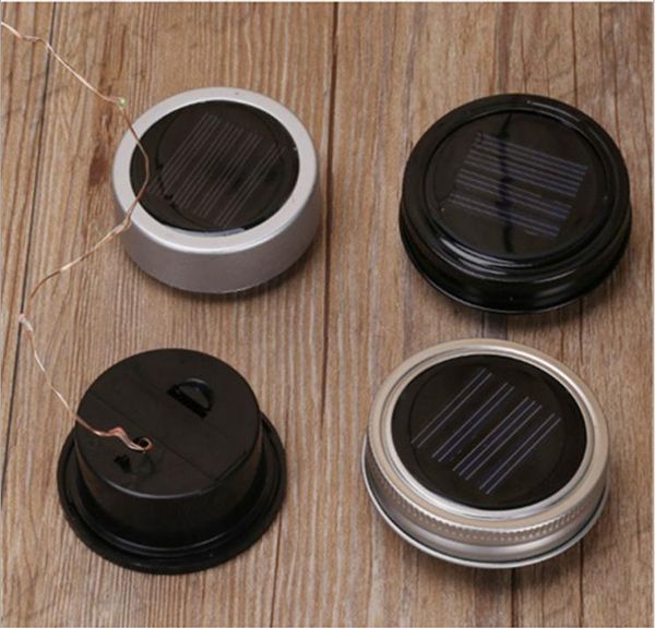 

color changing silver solar-powered mason jar lids light up any mason jar (not include jar) dhl fedex ing