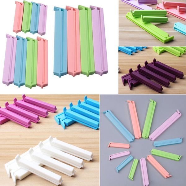 

new 12x kitchen plastic storage food snack seal sealing bag clips sealer clamp s,m,l bag clips