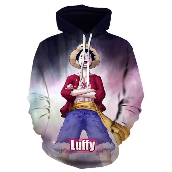

anime one piece hoodies sweatshirts boy funny print sweatshirts men/women 3d hooded clothing hoodies anime one piece luffy, Black