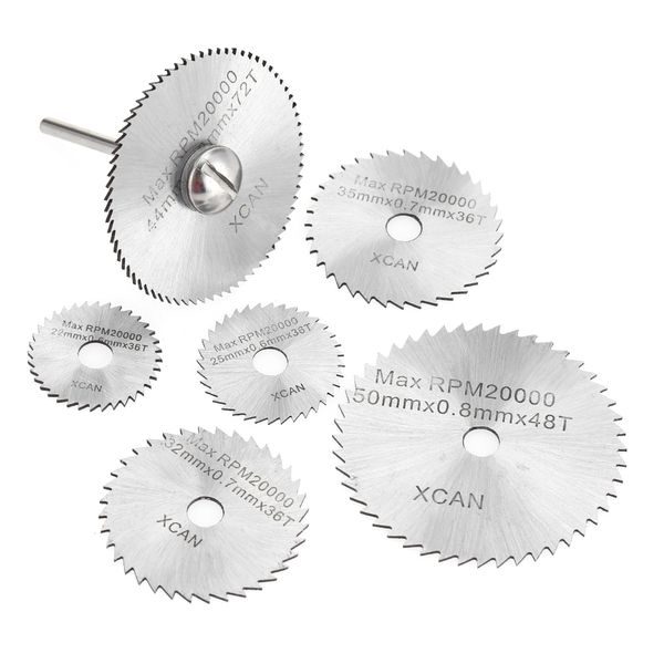 

7pcs hss circular saw blades rotary cutting tools kit set with 1/8" shank for cutting timber and plastic