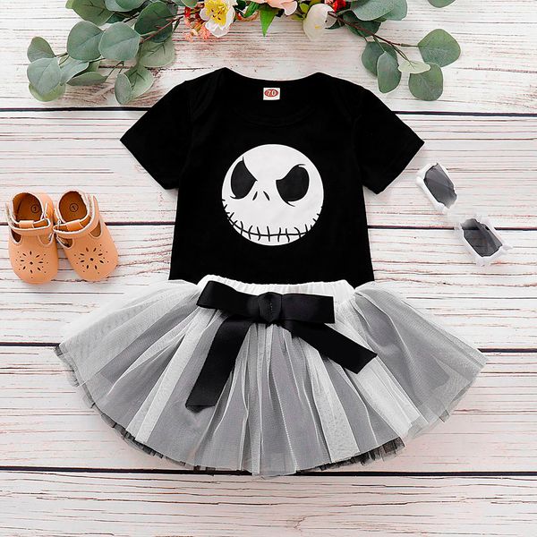 

toddler girl clothes newborn baby nightmare cartoon romper+tutu skirt halloween costume outfits set 2019 new arrival boutique, White