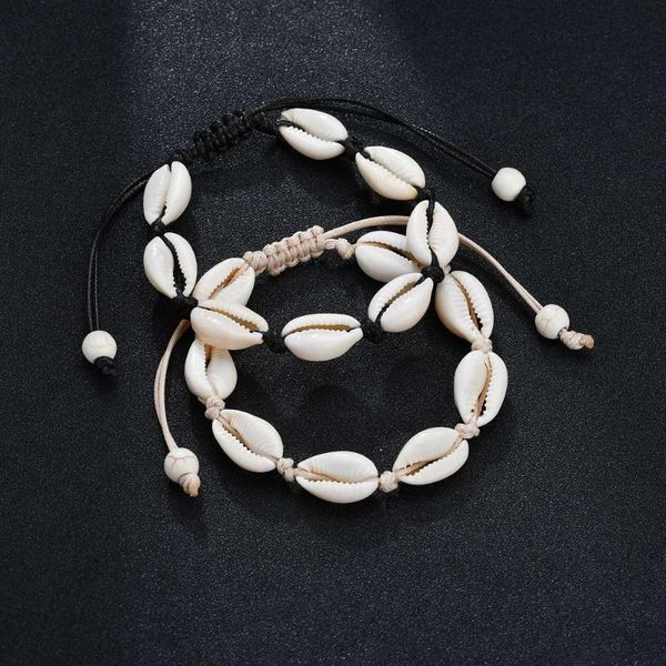 

foot ornaments europe and america fashion simple handmade weave shell anklet adjustable size, Red;blue