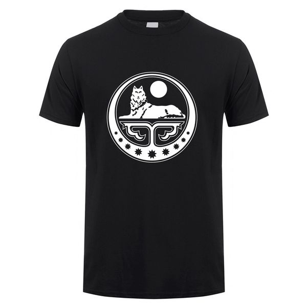 

chechnya t shirt men casual t-shirt short sleeve mans cool qr-032, White;black