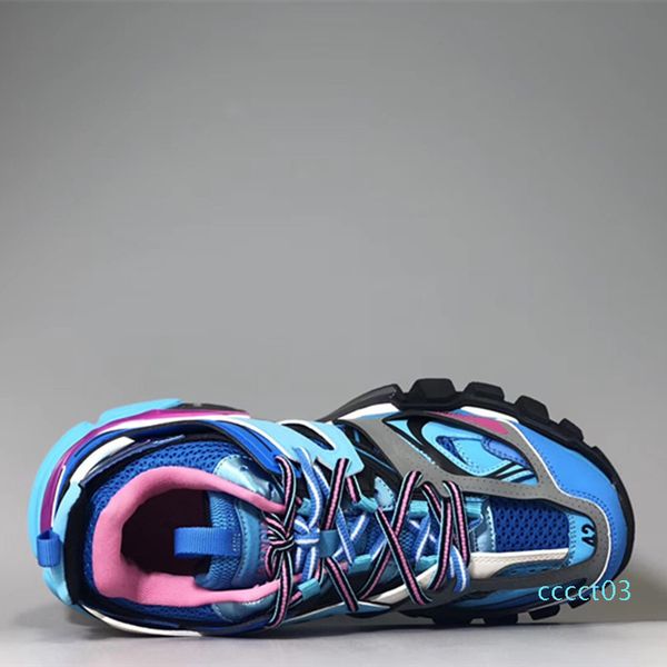 

triple s 3.0 new color pink blue white tess s men women clunky sneaker casual shoes designer shoe with dust bag 03ct, Black