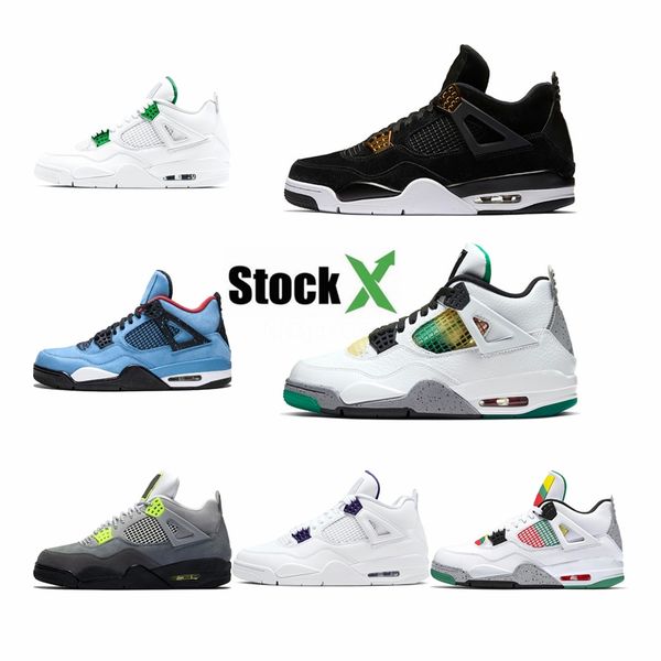 

2020 new mens basketball shoes metallic pack 4 4s court purple pine green university red jumpman pure money white sports trainers sneakers #