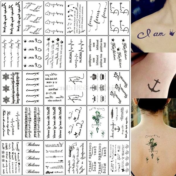 Acheter 30 Pièces Ensemble De Bande Dessinée Temporaire Tatouage Autocollant Coloré Dessin Fleur Mignon Enfants Corps Tatoo Pour Femmes Hommes Decal