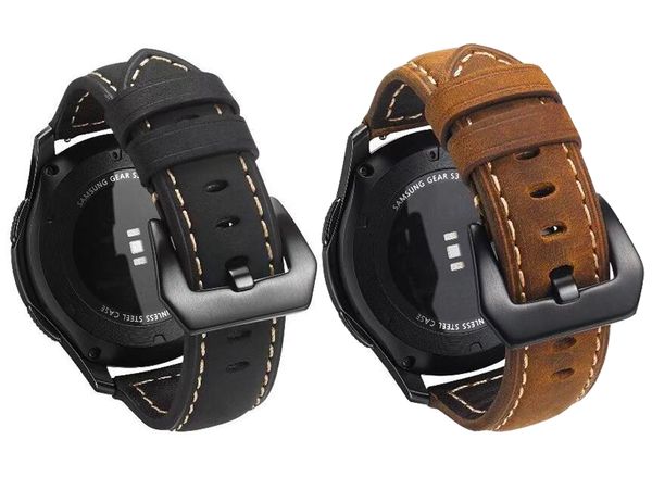 

22mm 20mm huawei gt 2 huami amazfit bip band ticwatch e 1 pro for samsung gear sport s3 s2 classic strap galaxy watch 42mm 46mm, Black;brown