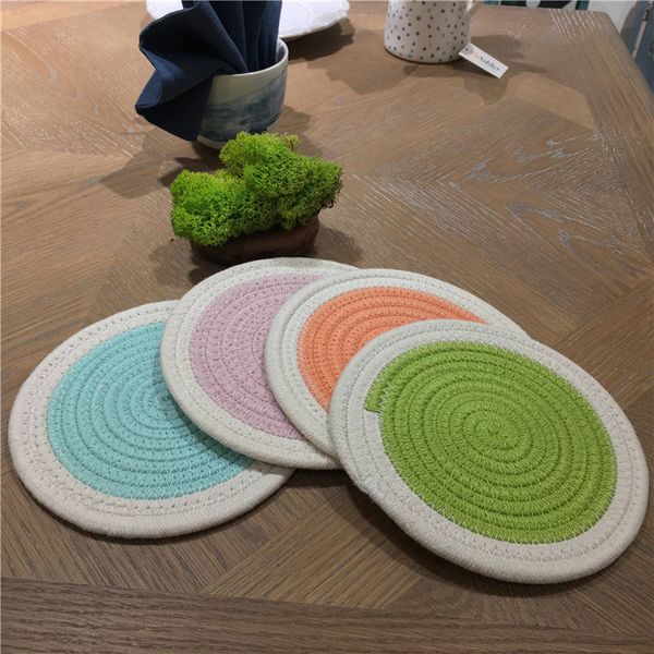 

6 colors creative exquisite round 18cm insulated pad household kitchen bowl heat resistant anti-slip insulating mat