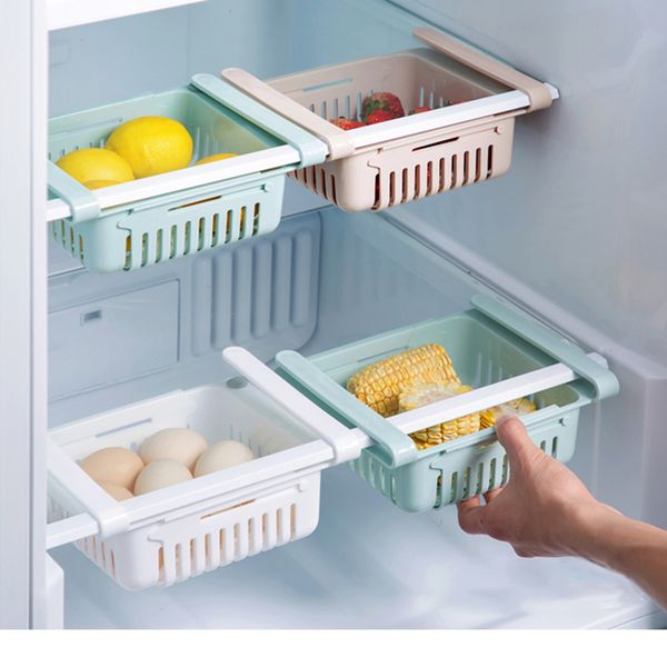 

kitchen refrigerator storage box fresh spacer layer storage rack drawer sort kitchen accessories hanging organizer storage rack