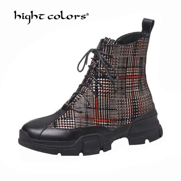 

2020 women boots genuine leather boots for women casual dr. motorcycle shoes warm fur winter couple shoes zapatos mujer, Black