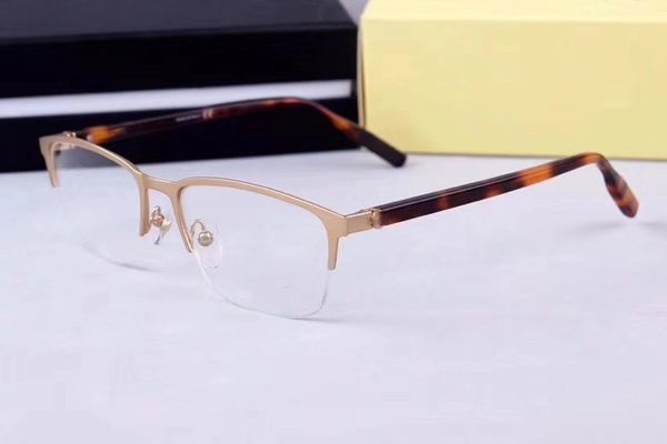 

brand glass frame -2019 new men's business classic glass frame half frame can match the strength of 0015 size 58-18-150, Black
