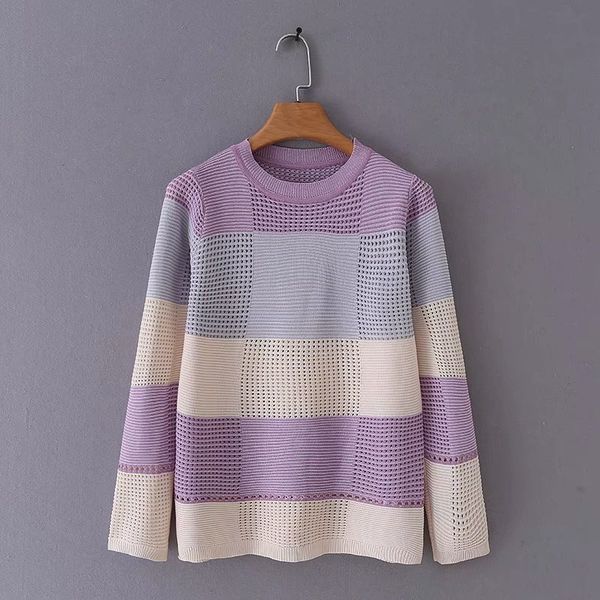 

yd30-8940 euro-american fashion coloured round neck sweater, White;black