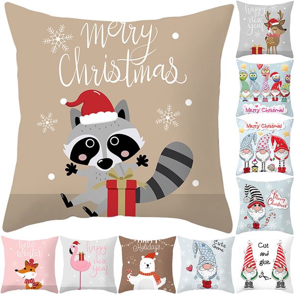 

ttlife cute animal pattern christmas style cushion cover cartoon pillow cover sofa car throw pillowcase for home decorations