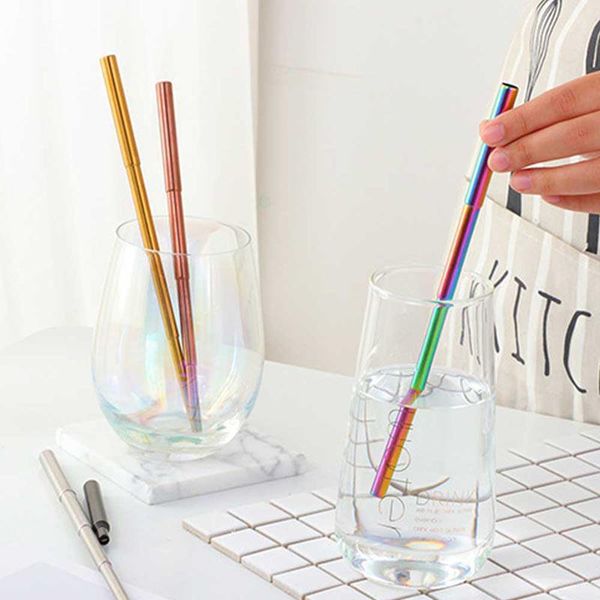 

extra wide straw reusable stainless steel drinking straw metal for milk juice bar party tools