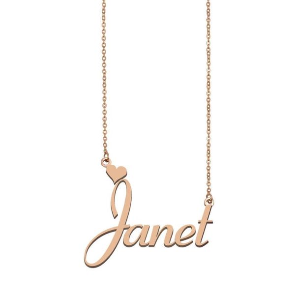 

janet name necklace , custom name necklace for women girls friends birthday wedding christmas mother days gift, Silver