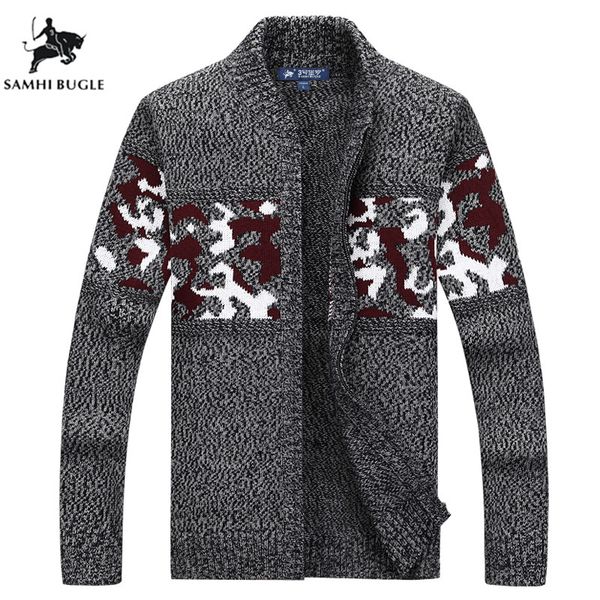 

christmas sweater winter new pullover snowflake pattern mens leisure cardigan fashion collar male thickening wool jacket, White;black