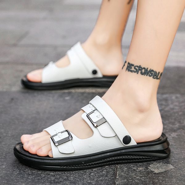 

comfortable men pool sandals summer outdoor beach sandals men casual water shoes male slippers schoenen mannen, Black