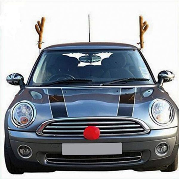 

christmas reindeer antler and nose vehicle costume rudolf red nose decoration for car new