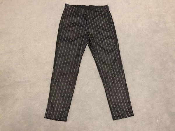 

2020 новая мода мужчины платье брюки счетчик бизнес повседневная slim fit костюм брюки цепи письмо решетки костюм брюки свадебные брюки высо, Black