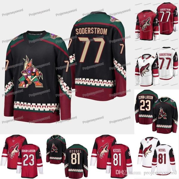 

2019 Draft Arizona Coyotes Jersey 77 Victor Soderstrom 81 Phil Kessel 23 Oliver Ekman-Larsson Stitched Hockey Jerseys White Black Red