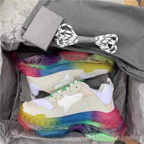 

wholesale paris triple-s 17fw crystal bottom green brand dad shoes platform triple s sneakers for mens women vintage kanye trainer