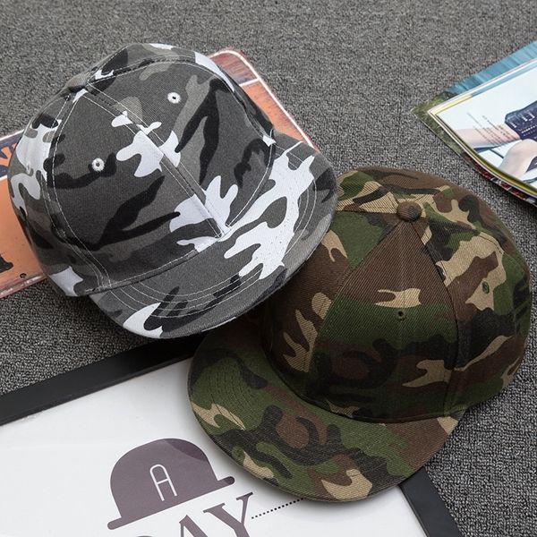 

fashion camo camouflage baseball cap hip hop hat flat snapback, Blue;gray