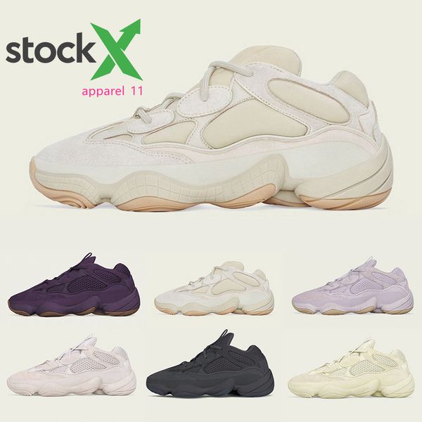 

soft vision 500 stone bone white running shoes mens womens super moon yellow utility black blush salt kanye west designer sports sneakers
