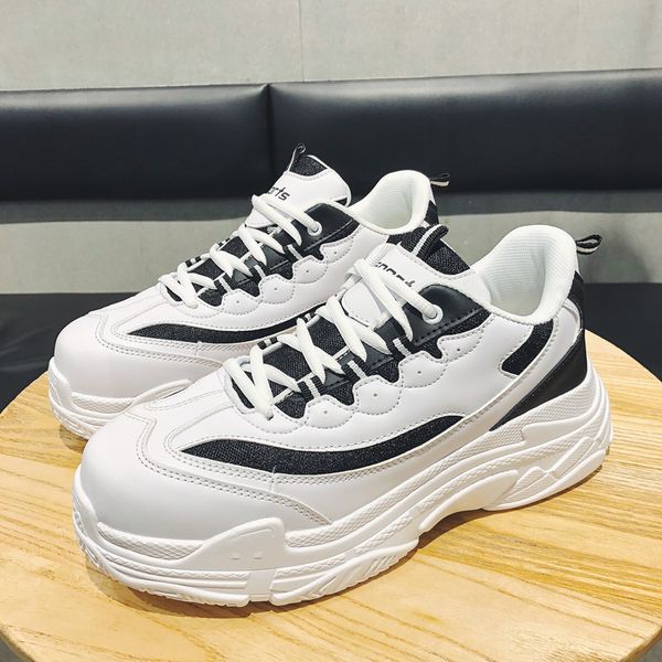 

new winter korean version of the trend of men's shoes wild fashion handsome sports and leisure shoes men's increased outdoor non, Black