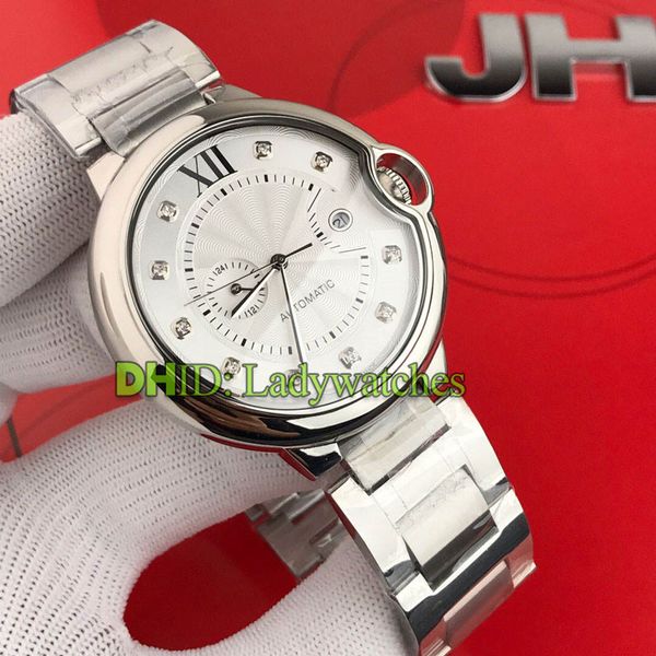 

man wristwatches automatic movement watch mens designer watches 42mm car ballon fashion luxury designer floding buckle auto date wristwatch, Slivery;brown