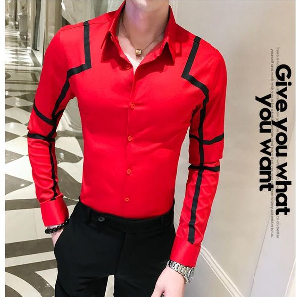 

2019 новый стиль мужская весна высокое качество чистого хлопка с длинным рукавом рубашки / мужской лацкан чистый цвет повседневные рубашки п, White;black