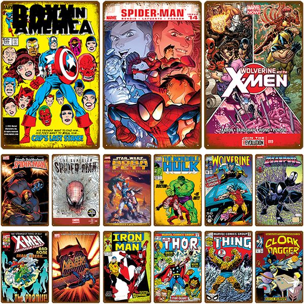 

2020 super hero декор стены металл знак wall art tin вход потертый chic налет металл украшения pub плакат ресторан бар декоративной живописи