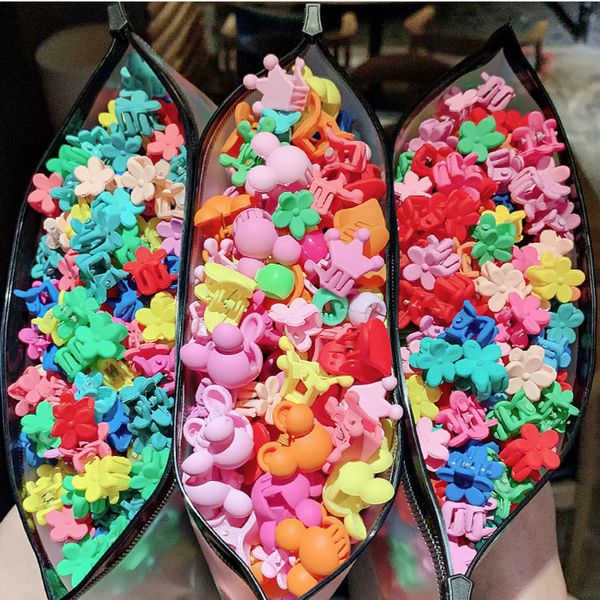 

10//30/50pcs/bag girls small plum blossom hair children lovely hair clips hairpins headbands fashion accessories, Slivery;white