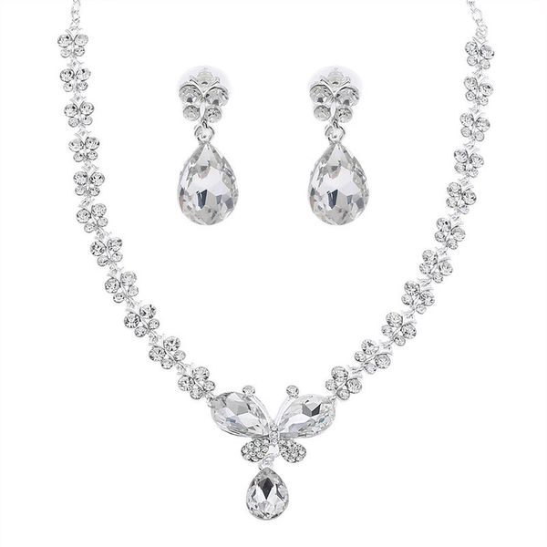 

wedding party one set jewelry sets beaded flower leaf headwear of bride crown diamond headwear for bride acting initiation graduation rs-258, Silver
