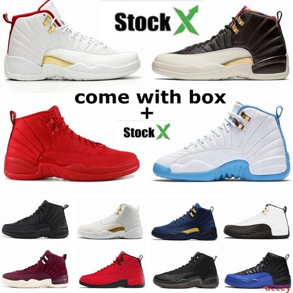 

new 12s fiba 12 reverse taxi men basketball shoes college navy game royal bordeaux dark grey wntr michigan wings sports sneakers designer