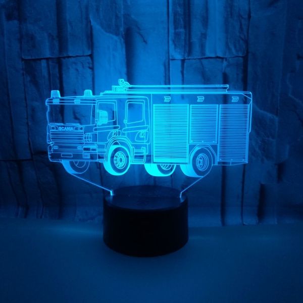 

внешняя торговля новый шаблон пожарная машина 3d маленький ночник красочные сенсорный пульт дистанционного управления лампа подарок атмосфер