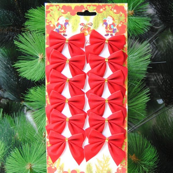 

12pcs мини подарочной коробка drum лук галстук рождественская елка кулон home decor новый год висячий подарок орнаменты xmas украшения