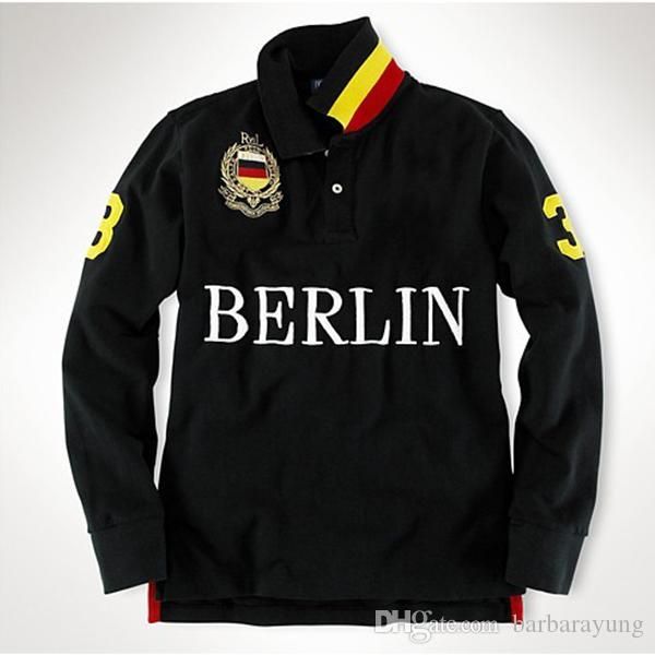 

designer long sleeve men polo t shirts with embroidery technology cotton fashion casual polo t shirt, White;black