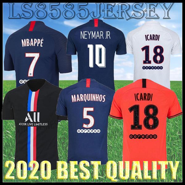 

maillots de football kit 19 20 psg soccer jersey 2019 2020 paris mbappe icardi marquinhos jersey camisetas de futbol shirt men kids sets, Black;yellow