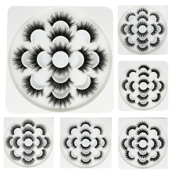 

40# 7pairs 6d effect soft faux mink hair false eyelashes handmade long natural lashes extensions eye makeup false eyelashes