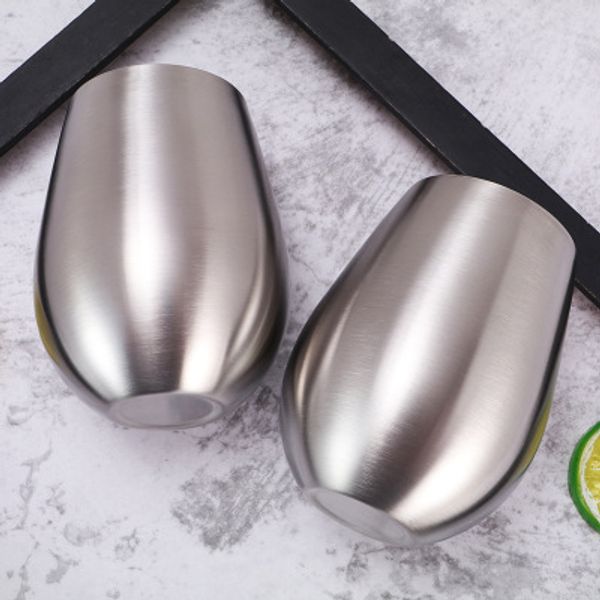 

18oz wine tumbler egg tumbler stemlees stainless steel beer cup travel mug coffee mug single layer