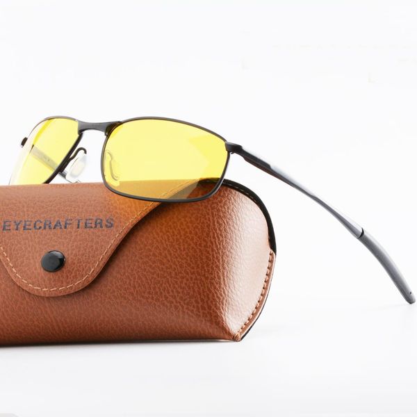 

new men's polarized sunglasses metal frame night vision car driving sun glasses polarised goggle style eyewear 100% uv400, White;black