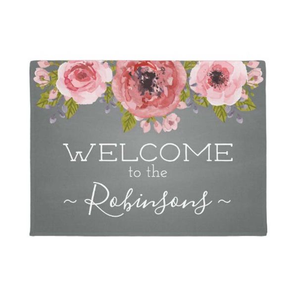 

watercolor flowers doormat home city rustic doormat home decoration entry non-slip door mat rubber washable floor