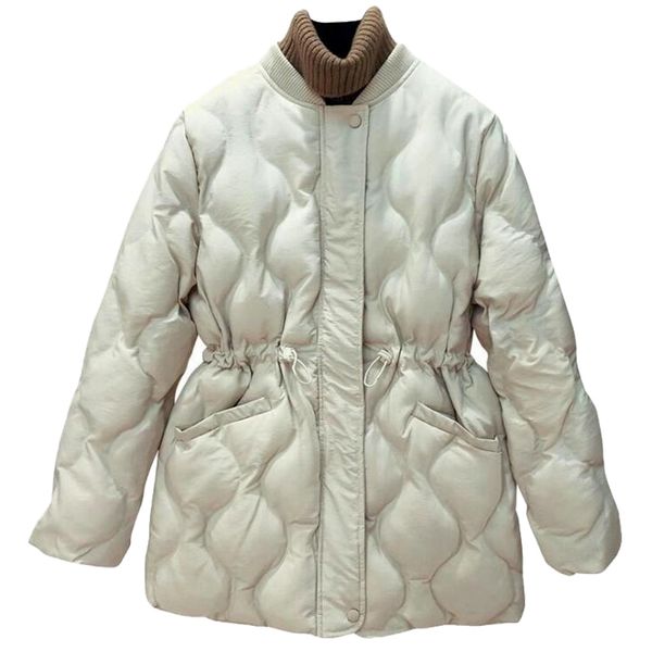 

casual new winter jackets lady's cotton padded argyle parkas women slim coats jacket female casual sash tie up outwear h120611, Black