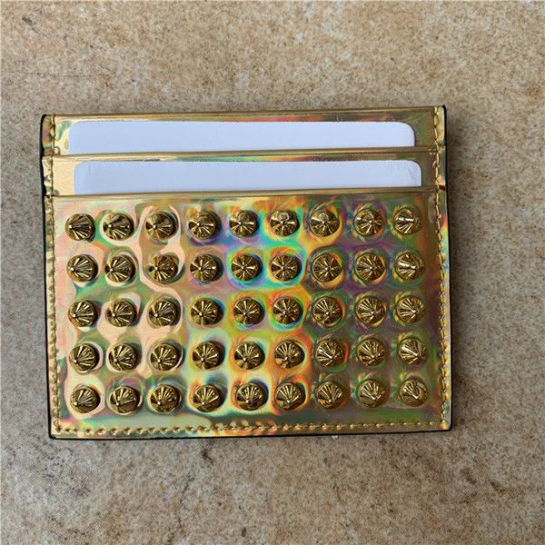 

ins multi-цветной cl клепать маленький держатель карты держатель прилив бренда кожа визитная карточка унисекс кожаный бумажник маленький дер, Brown;gray