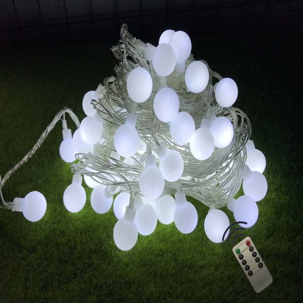 Yicolor 10m New Outdoor Wireless Remote Control Garland Fairy Led Ball String Lights Wedding Home Indoor Decoration Flower Novelty